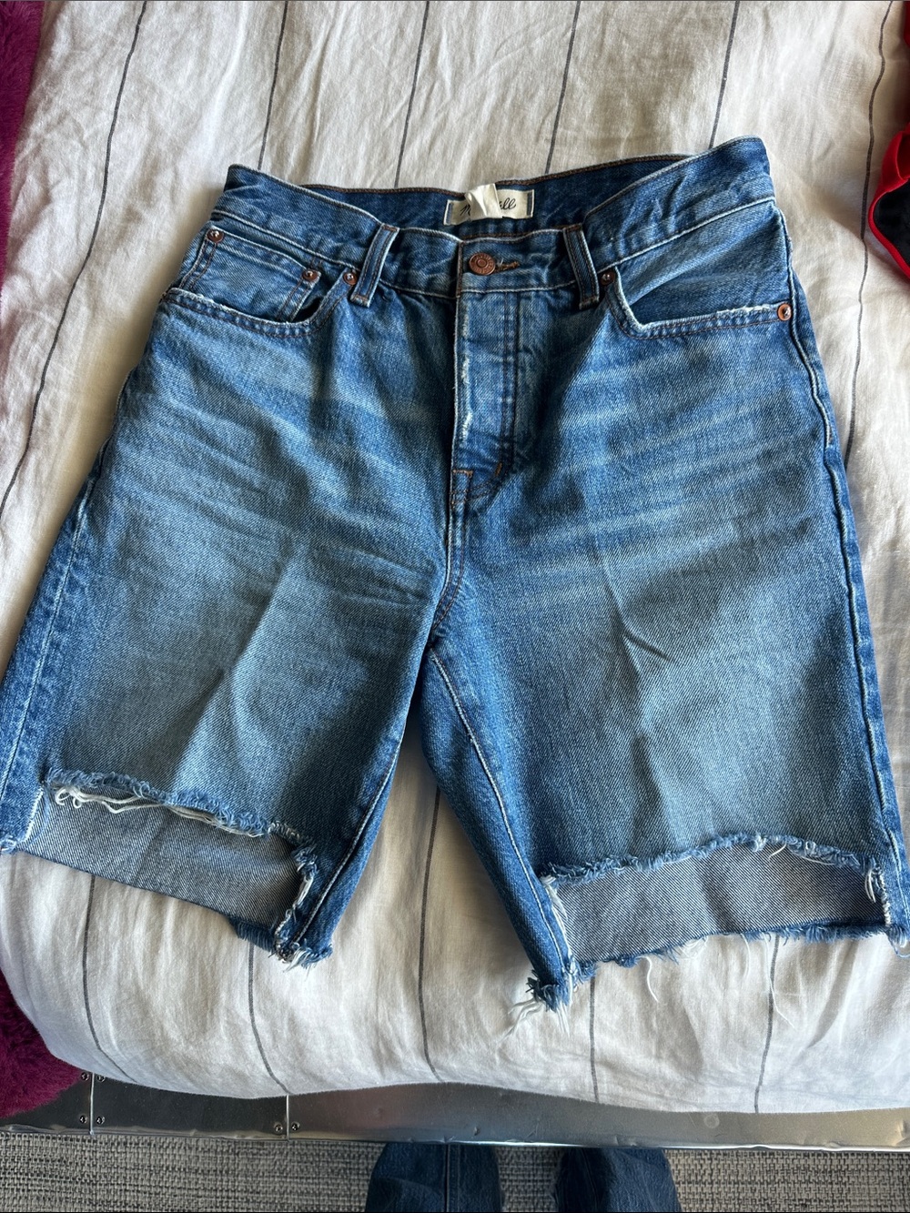 Madewell Women's Mid Blue Cutoff Denim Shorts